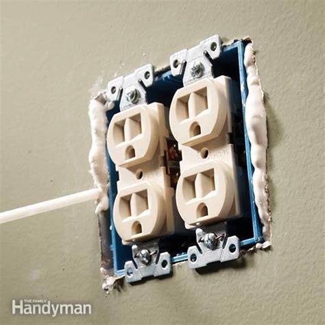 gap between electrical box and drywall|filling electrical outlet gaps.